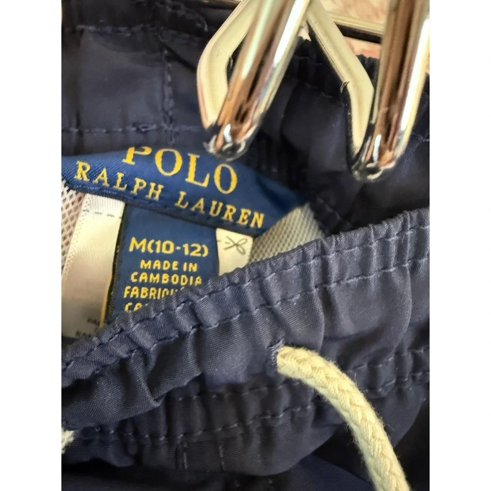 Polo Ralph Lauren Swim Trunks Sailboat Embroidered Navy Boys 10-12